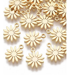 Pendentif mini marguerite dorée à l'or fin