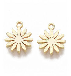 Pendentif mini marguerite dorée à l'or fin