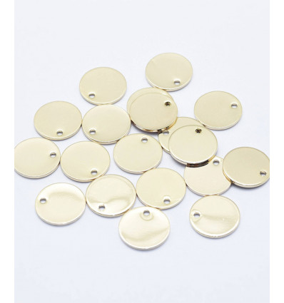 Pendentif mini pastille 12mm dorée à l'or fin