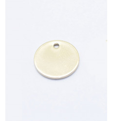 Pendentif mini pastille 12mm dorée à l'or fin