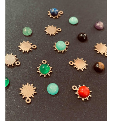 Pendentif soleil support cabochon en acier