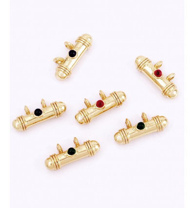 pendentif tube balinais doré à l'or fin