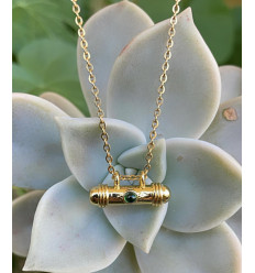 pendentif tube balinais doré à l'or fin