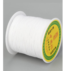 0,5mm - Fil de jade/nylon tressé - blanc
