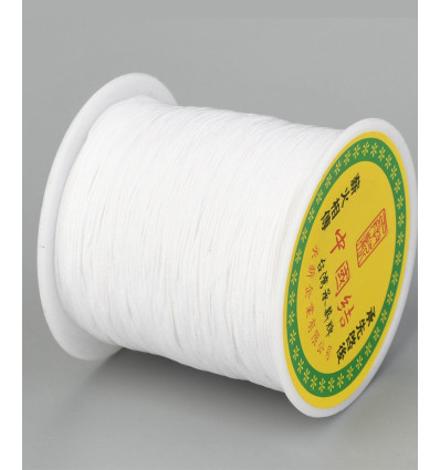 0,5mm - Fil de jade/nylon tressé - blanc