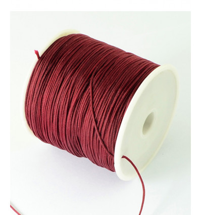 0,5mm - Fil de jade/nylon tressé - bordeaux