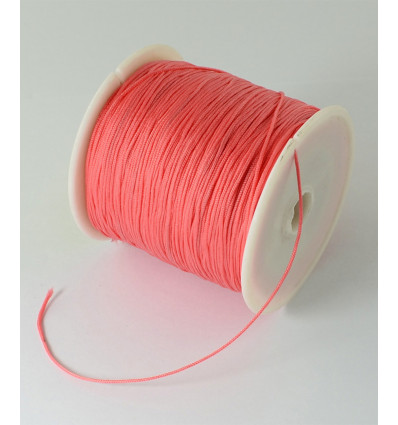 0,5mm - Fil de jade/nylon tressé - corail