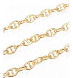 Chaine maillons grains de café - doré à l'or fin