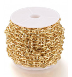 Chaine maillons grains de café - doré à l'or fin