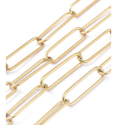 Chaîne maillons rectangulaires - acier inoxydable