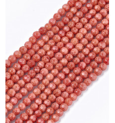 4mm - Chapelet pierre - corail bambou