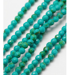 3mm - Chapelet pierre - turquoise