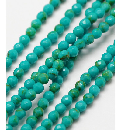 3mm - Chapelet pierre - turquoise