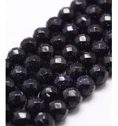 gold stone bleu synthétique - 8mm