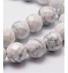 8mm - Chapelet pierre - Howlite blanche