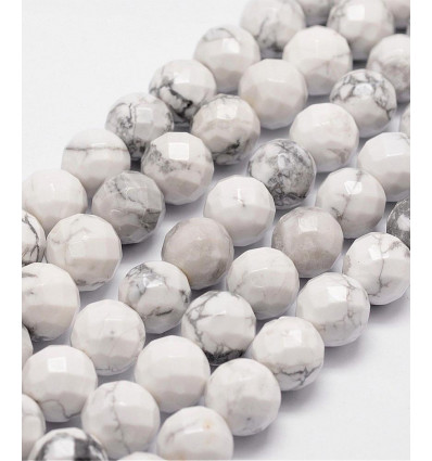 8mm - Chapelet pierre - Howlite blanche