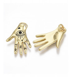 Pendentif main tatouée doré à l'or fin