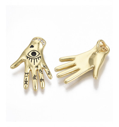 Pendentif main tatouée doré à l'or fin