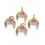 Pendentif mini corne avec zircons multicolores 