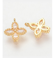 Pendentif fleur 4 pétales en zircon