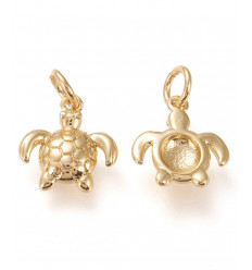pendentif grosse tortue dorée