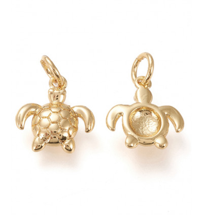 pendentif grosse tortue dorée