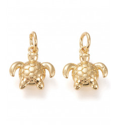 pendentif grosse tortue dorée