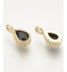 Pendentif goutte zircon noir