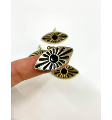 Pendentif oeil en amande avec émaillage