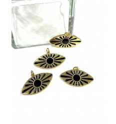 Pendentif oeil en amande avec émaillage