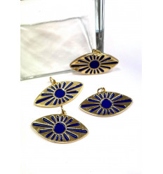 Pendentif oeil en amande avec émaillage