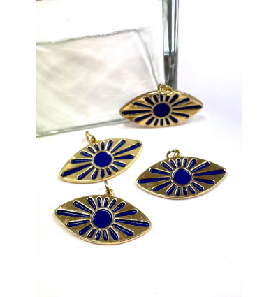 Pendentif oeil en amande avec émaillage