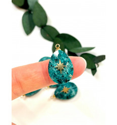 Pendentif goutte avec incrustation inox