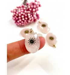 Pendentif goutte avec incrustation inox