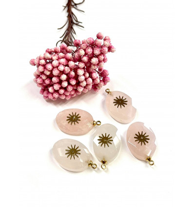 Pendentif goutte avec incrustation inox