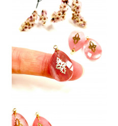 Pendentif goutte avec incrustation inox