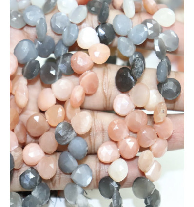 Pierre de lune - goutte à facettes