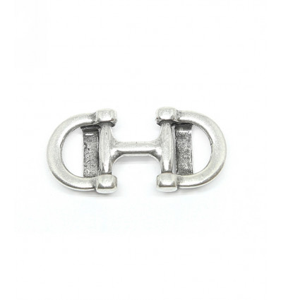 Passant double mors de cheval plaqué argent 10 microns pour cuir plat 10mm.