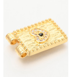 Pendentif rectangle avec oeil & coeur