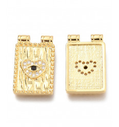 Pendentif rectangle avec oeil & coeur