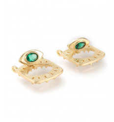 Pendentif oeil articulé + zircon vert