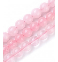 8mm - Chapelet pierre - quartz rose