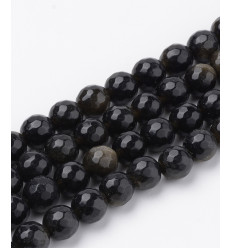 8mm - Chapelet pierre - obsidienne