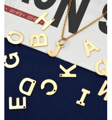 Pendentif alphabet en acier inoxydable