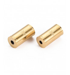 Perle tube acier chirurgical avec gravure étoile