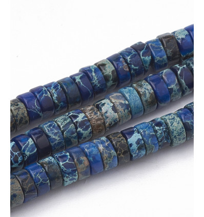 4mm - Chapelet Heishi en pierre jaspe impérial synthétiques