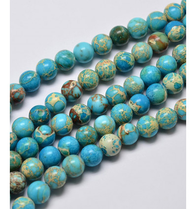 4mm - Chapelet pierre - Jaspe impérial teinté