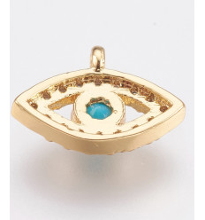 Pendentif oeil en zircon centre turquoise