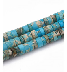 4mm - jaspe impérial teinté - Chapelet Heishi en pierre