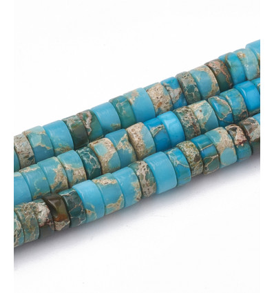 4mm - jaspe impérial teinté - Chapelet Heishi en pierre